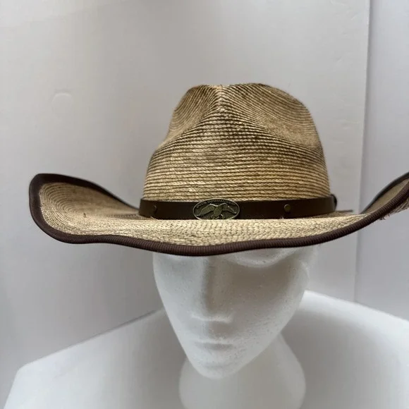 Resistol Duck Commander Straw Cowboy Hat S Genuine Mexican Palm Western USA Made - Picture 3 of 16